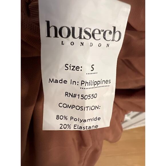 House of CB Valentina Mocha Asymmetric Cutout Midi Dress Size S Small - Picture 8 of 10